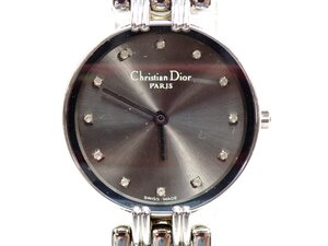 \1◆稼働◆ Dior D44-120 シルバー クオーツ レディース 腕時計 V07902