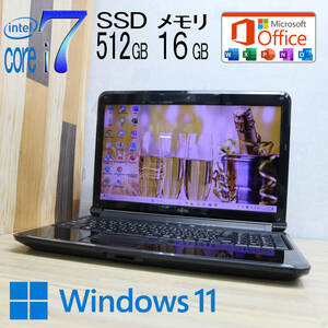 ★完動品 最上級4コアi7！新品SSD512GB メモリ16GB★AH54/D Core i7-2670QM Webカメラ Win11 MS Office2019 Home&Business★P69605