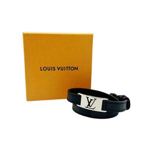 【良品】ルイヴィトン LOUIS VUITTON M6616 ダミエグラフィット ブラスレ サインイット レザー ブレスレット バングル