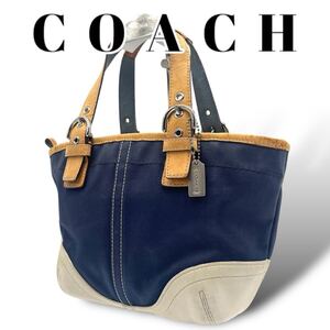 良品　COACH　コーチ　キャンバス×レザー　ハンドバッグ　4427