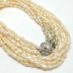 《本真珠5連ネックレス》M 34.1g 約50.0cm pearl パール necklace ジュエリー jewelry DA0/DB0