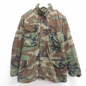 【50%OFF】M/古着 長袖 ミリタリー フィールド ジャケット メンズ 80s M-65 ウッドランドカモ 迷彩 23feb07 中古 アウター フライト 5OF