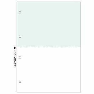 【新品】（まとめ）TANOSEE マルチプリンタ帳票（FSC） A4 緑・白 2面4穴 1箱（500枚） 〔×3セット〕