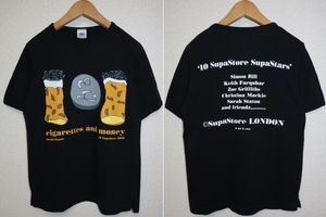 00s UK製■10 SupaStore SupaStars Sarah Staton プリント Tシャツ■S ブラック 黒 LONDON■現代アート Simon Bill Keith Farquhar