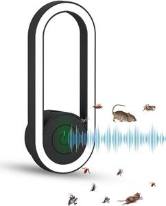 【2024版】超音波式害虫駆除器 ネズミ駆除 蚊取り器 虫除け器 蚊除け 静音 無臭無毒 360°全方位害虫駆除機 全年間使用可能