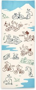 宮本　kenema　てぬぐい　鳥獣戯画　自転車　約90×33cm　綿100％　日本製　新品