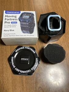 Apple Watch 44mm amband moving fortress pro navy blue ステンレスケース