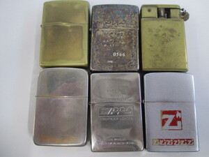 ZIPPO ジッポー オイルライター 6個おまとめ スタンダードモデル 着火確認 1つ未着火 ジャンク品 激安1円スタート