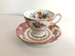 Y540 ROYAL ALBERT/ロイヤルアルバート　Lady Carlyle/レディーカーライル　カップ＆ソーサー　1客　ピンク　花柄　金彩　保管品