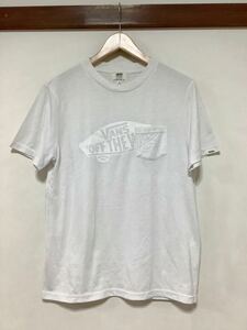 を1343 VANS バンズ ロゴTシャツ 半袖Tシャツ S ホワイト ポケットTシャツ ストリート