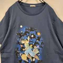 コラボ　半袖　Tシャツ　XL　ドラゴンボール　ビッグプリント　ネイビー　古着