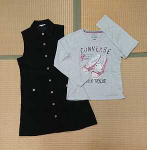 Size１５０★CONVERSE 長袖Ｔシャツ＆ワンピース★２点セット