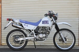 SECRET SPEED★スズキ DJEBEL125 ジェベル SX125 スリップオンマフラー ブルー サイレンサー suzuki オフ車 モタード バイクマフラー