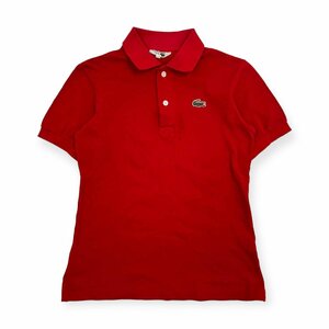 70s 80s ビンテージ◆CHEMISE LACOSTE シュミーズ ラコステ 文字ワニ 半袖 ポロシャツ 鹿の子 サイズ 38/赤 レッド系/レディース