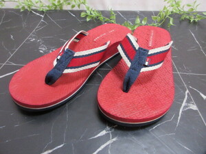 6RR562　TOMMY HILFIGER（トミー ヒルフィガー）ビーチサンダル　レッド　全長25ｃｍ