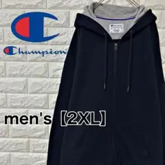 【champion】スウェット　パーカー【メンズ2XL】ネイビー　H12