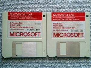 【最初期のエクセル】Microsoft Excel ver.1.00 (1985年)　FD2枚セット