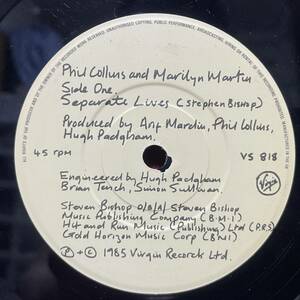 ◆UKorg7”s!◆PHIL COLLINS & MARILYN MARTIN◆SEPARATE LIVES◆