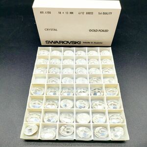 ☆美品 SWAROVSKI スワロフスキー ルース CRYSTAL クリスタル GOLD FOILED ゴールドフォイル 48個 18×3 MM art 4100 6/12 gross ストーン