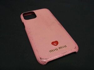 miumiu ミュウミュウ マドラス ラブ レザー iPhone11Pro 対応 アイフォンケース スマホケース レディース ピンク系 DG6026