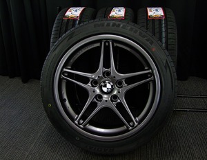 [中古リペアアルミ新品サマー4本] レーシングダイナミクス8J+20コンケイブBMW専用ガンメタ2023年225/45R17ツライチ3シリーズE90/E46/Z4/E89