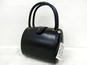 ◆美品◆LOEWE ロエベ◆アナグラム◆カーフ レザー 本革◆ミニ ハンド バッグ◆ブラック ゴールド金具◆腕掛け◆パーティー◆A9440