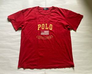 90s.ラルフローレン POLO USA ポロスポーツ 星条旗 LLサイズ RLX ロゴ POLO1992 ビンテージ lolife 1993 アメリカ vintage 90年代　