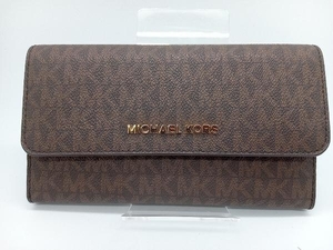 MICHAEL KORS 35F8GTVF3B 二つ折フラップ長財布 ブラウン 三つ折り マイケルコース