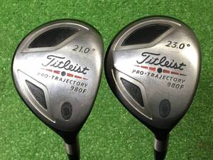 hvc-926 中古　タイトリスト/Titleist PRO TRAJECTORY 980F　フェアウェイウッド 21度、23度　2本セット　純正カーボン FLEX-S