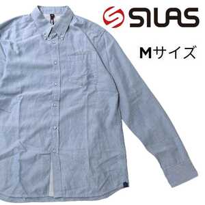 SILAS サイラス 長袖チェックシャツ ネルシャツ ストリート系 Ｍサイズ メンズ 古着 Mサイズ 長袖シャツ デニムシャツ ブルー ボタンシャツ
