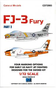 1/72 Caracal Models カラカルモデルスデカール　CD72083 - US Navy FJ-3 Fury - Part 2