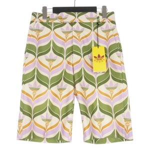 未使用品 グッチ GUCCI × アディダス adidas Trefoil Print Shortsトレフォイル プリント ショートパンツハーフパンツ 44 マルチカラー