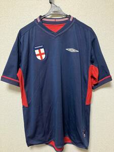 ☆UMBRO(アンブロ) イングランド代表半袖ユニフォーム 希少なリバーシブル ネイビー/レッド Lサイズ？ 2002-2004☆