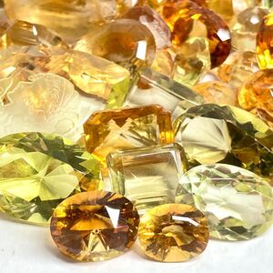 1円〜!!大量!!●天然シトリン・イエロークォーツおまとめ505.5ct●j 約101.1g ルース 裸石 宝石 citrine yellow quartz インタリオ w4N16