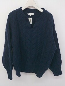 ◇ KUMIKYOKU 組曲 ウールニット 長袖 セーター サイズ2 ネイビー レディース P