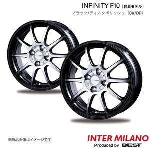 INTER MILANO/インターミラノ INFINITY F10 アクア 10系 Crossover ホイール 2本【16×6.0J 4-100 INSET43 ブラック/ディスクポリッシュ】