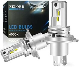 XELORD 車/バイクヘッドライト LED H4 hi/lo 切替 CREEチップ搭載 6500K ホワイト 一体型 H4 LE