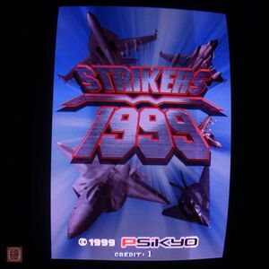 1円〜 彩京/PSIKYO ストライカーズ1999 STRIKERS イン取帯純正 ポップ付き 動作確認済【20