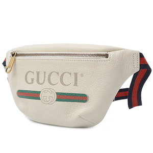 グッチ バッグ レディース プリント スモールベルトバッグ ウエストポーチ ボディバッグ レザー GUCCI 527792 中古