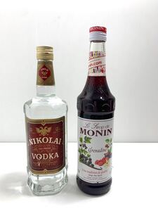 ヴィンテージ・ウォッカ＆グレナディンシロップセット NIKOLAI VODKA & MONIN グレナディンシロップ