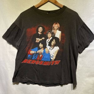 希少! 80s AEROSMITH 両面プリント ツアー Tシャツ USA製 ヴィンテージ バンド バンT エアロスミス 90s