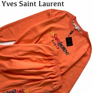 【送料無料】【新品】イブサンローラン　セットアップ　スウェット　パンツ　メンズ　ロゴ刺繍　Yves Saint Laurent XL トレーナー　LL