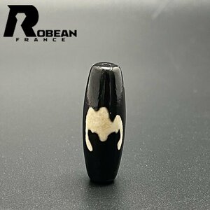 絶賛 EU製 定価5万円★ROBEAN・チベット老玉髄・天珠★パワーストーン アクセサリー 天然石 瑪瑙 金運 お守り 約37.3*13.4mm 1004T007