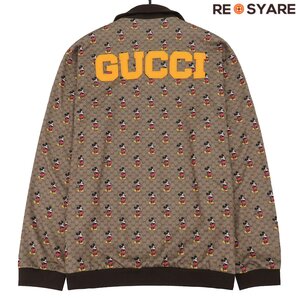 美品 DISNEY × GUCCI グッチ ディズニー 604210 GGスプリーム ミッキーマウス バックロゴ ジャージー トラック ジャケット ブルゾン 46971