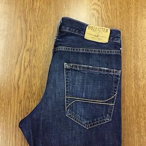 【FE197】HOLLISTER W30 L30 色落ち加工 ダメージ加工 ジーンズ ジーパン デニムパンツ メンズブランド古着 ホリスター 送料無料