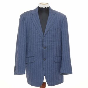 ◆499113 DUNHILL ダンヒル ◇テーラードジャケット シングルジャケット ウール カシミヤ メンズ イタリア製 ブルー ヘリンボーン