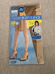 ＜匿名配送＞加藤夏希 Tuche グンゼ パンティストッキング M-L バーモンブラウン サマースタイル 冷感素材 すべりどめ付き 涼しい美脚