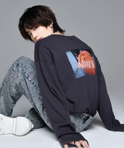 「ADRER」 長袖Tシャツ SMALL チャコールグレー メンズ