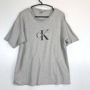 90s USA製 カルバンクライン Calvin Klein 半袖Tシャツ グレー L/XLサイズ 