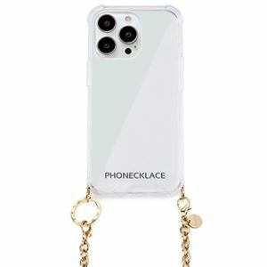 【新品】PHONECKLACE チェーンショルダーストラップ付きクリアケース for iPhone 13 Pro Max ゴールド PN21614i1